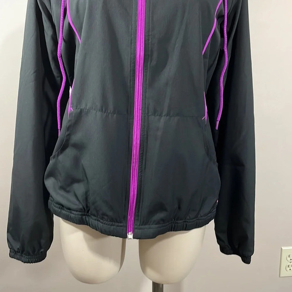 Reebok Athletic Full Zip Jacket Black and Purple M - Picture 3 of 16